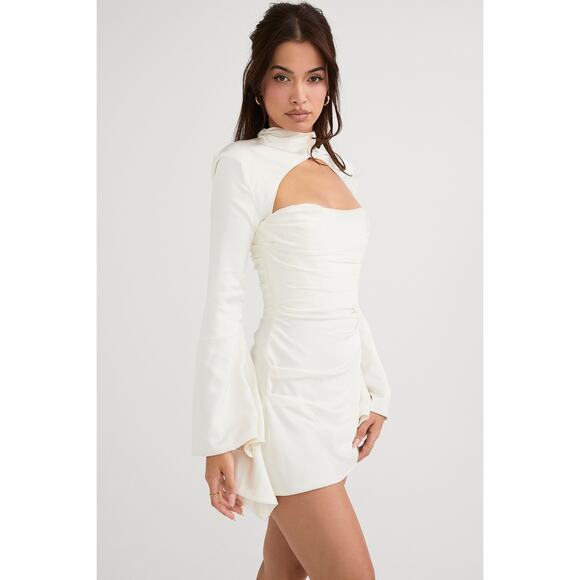 House of CB Toira Ivory Draped Corset Mini Dress Size XS Extra Small - Picture 3 of 10